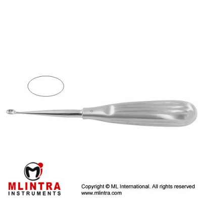 Volkmann Bone Curette Oval - Fig. 0 Stainless Steel, 17 cm - 6 3/4" Scoop Size 5.2 mm